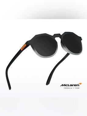 McLaren Men's Black & Gray Round Sunglasses